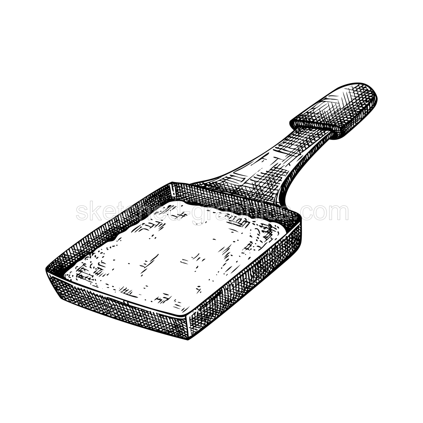 Swiss cheese fondue sketch. Hand-drawn food illustration. Melted cheese. Raclette vector drawing. NOT AI generated Illustration